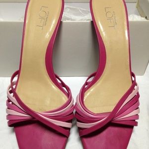 Ann Taylor Loft 6 1/2 Pink Multi Strappy Sandles